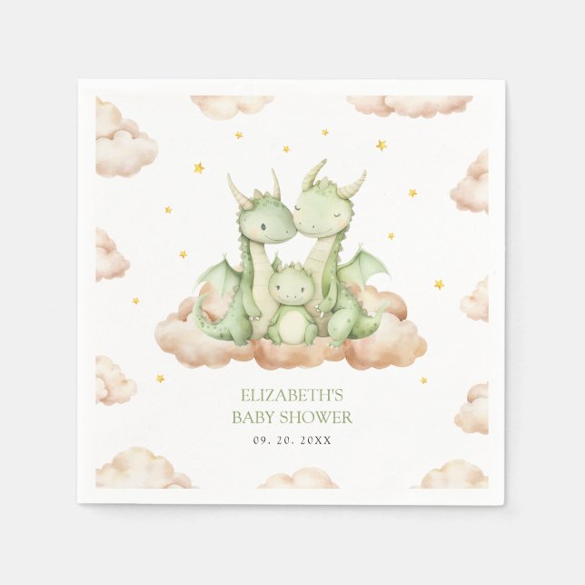 Liten Drakes Babyshower Pappersservett (Framsidan)
