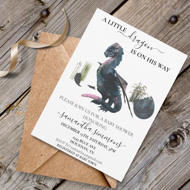 Liten Drakhuvud Kläckt Ägg Baby Shower Fantasy Inbjudningar (Skapare uppladdad)