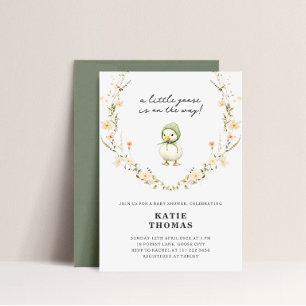 Liten dum gås botanisk baby shower inbjudningar