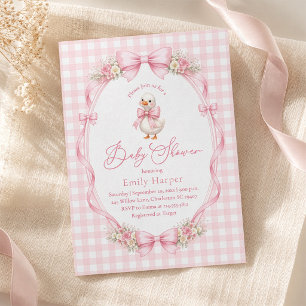 Liten dum gås Coquette Baby Shower Inbjudningar