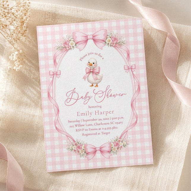 Liten dum gås Coquette Baby Shower Inbjudningar (Skapare uppladdad)