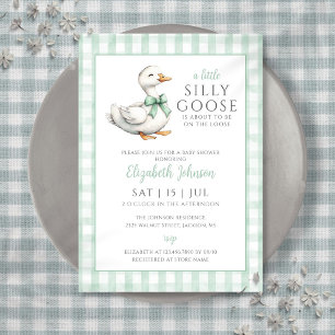 Liten dum gås Könsneutrala baby shower  Inbjudningar