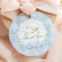 Liten dum liten gås Blå baby shower Tack