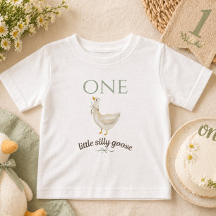 Liten dum liten gås EN Sagegrön födelsedag T Shirt