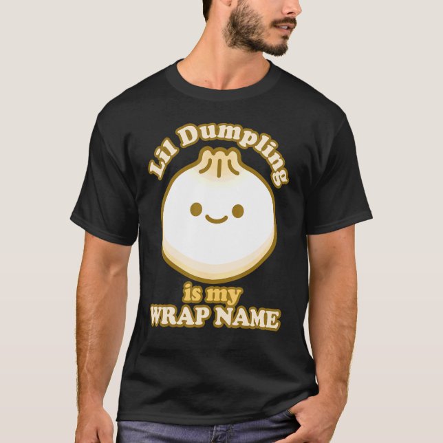 Liten Dumpling Asiatisk Kinesisk Dim Sum Skämt Mat T Shirt (Framsida)