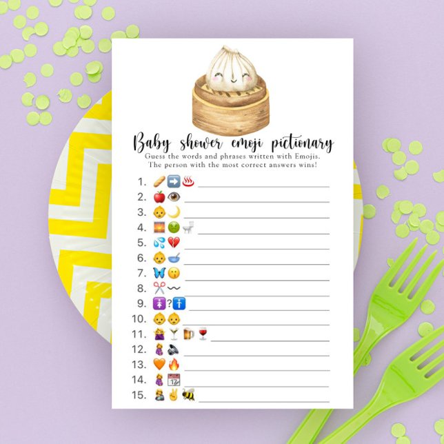 Liten Dumpling baby shower Emoji Pictionary spel (Skapare uppladdad)