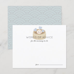 Liten Dumplings Baby Shower Blå Rådkort