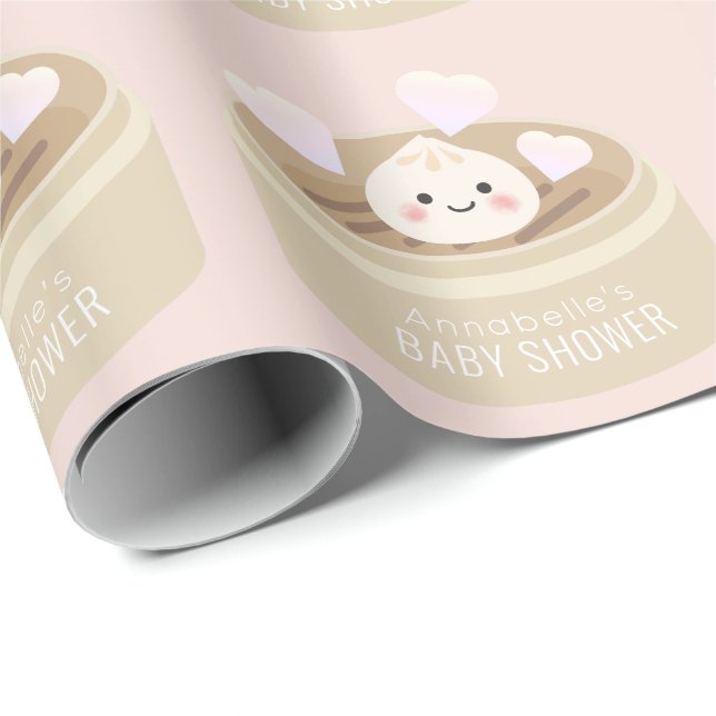 Liten dupling Babyskor Rosa Pappra Presentpapper (Rullad Hörn)