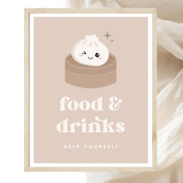 Liten dupling Bao Dim Sum Food & Drinks Sign Poster