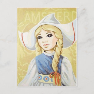 liten dutch-flicka vykort