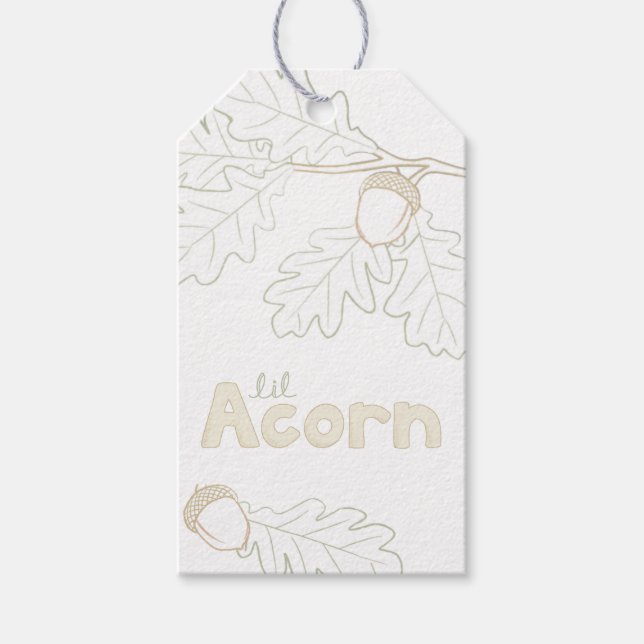 Liten Ekollon Sketch Baby Shower Presentetikett (Framsidan)