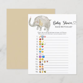 Liten elefant baby dusch emoji pictionary spel