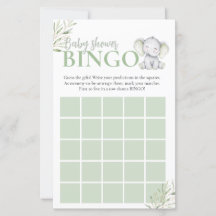 Liten elefant Baby Girl Bingo Baby Shower-spel