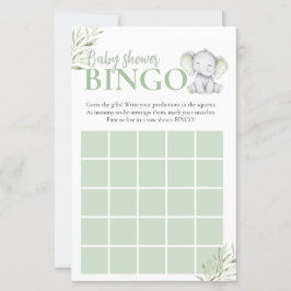 Liten elefant Baby Girl Bingo Baby Shower-spel