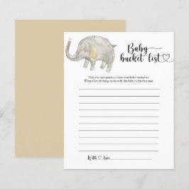 Liten elefant Bebis bucket lista