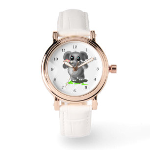 Liten elefant med blomklocka present armbandsur