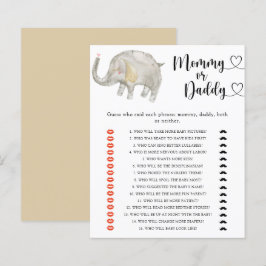 Liten elefant - mormor eller pappa baby shower spe