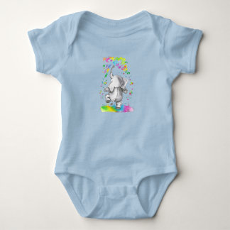 Liten elefantfärgssprut t shirt