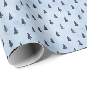 Liten Elegant Blå Is Julgran Present Presentpapper