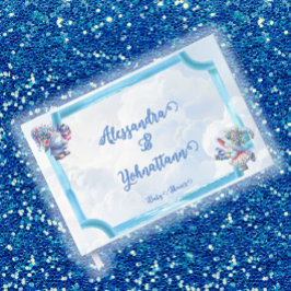 Liten Elegant Blueberry Gnome Baby Shower Gästböcker