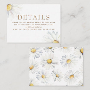 Liten Elegant för vit Daisy Wildblomma Tilläggskort