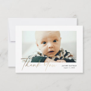 Liten Elegant Guldmanus Baby Foto Tack Kort