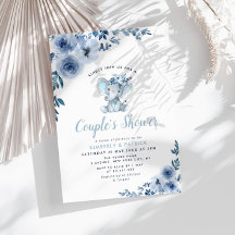 liten elfenbensblått blommigt par dusch