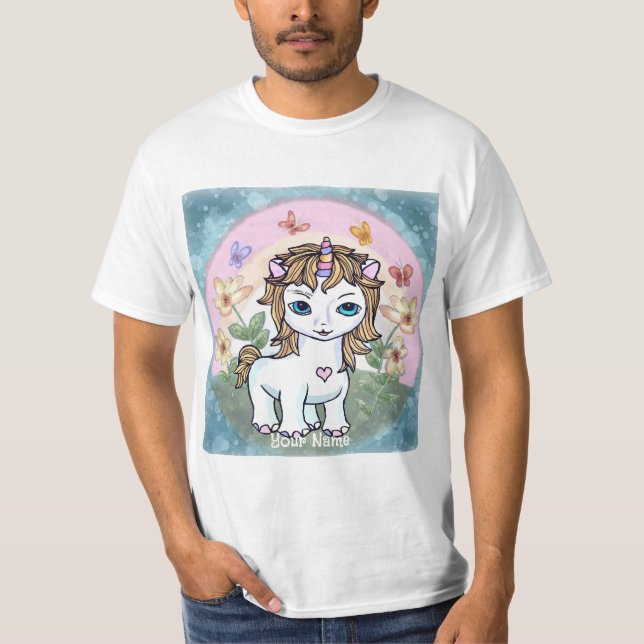 Liten enhörning  t shirt (Framsida)