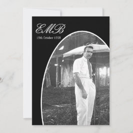 Liten, enkelt, svart, vitt foto inbjudningar