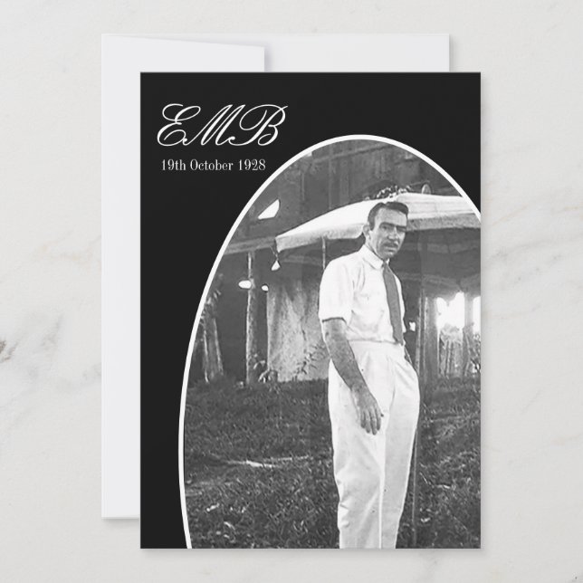 Liten, enkelt, svart, vitt foto inbjudningar (Framsida)