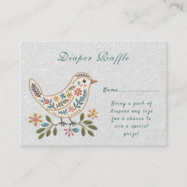 Liten Fågel Färgrik Blommig Baby Shower Tilläggskort