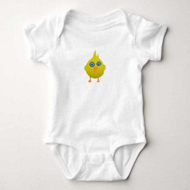 liten fågel gult baby t shirt (Framsida)