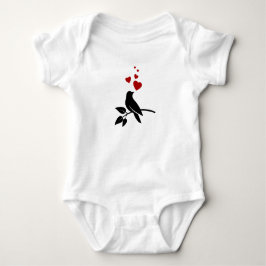 liten fågel med hjärtan t shirt