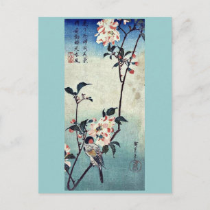 Liten fågel på gren av Andō,Hiroshige Vykort