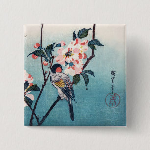 Liten fågel på Sakura Gren Hiroshige Fine Art Knapp