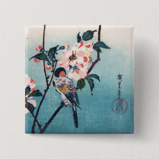 Liten fågel på Sakura Gren Hiroshige Fine Art Knapp