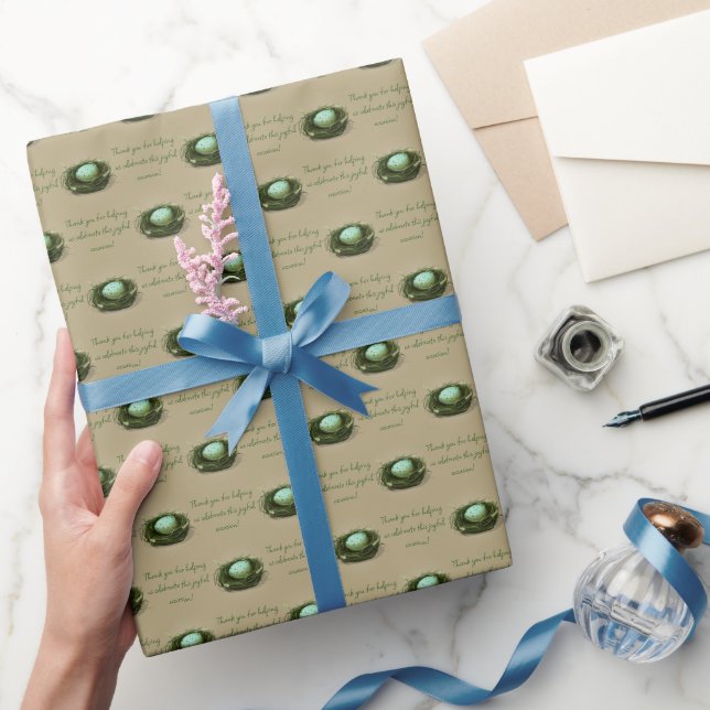 Liten fågelhest med Anpassningsbarna Blue Speckled Presentpapper (Gifting)