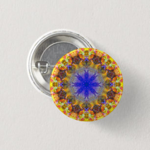 Liten färgfull Psychedelic Dreamy Mandala-knapp Knapp