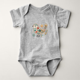 Liten färgrik blommig barnkroppsströja för fåglar t shirt