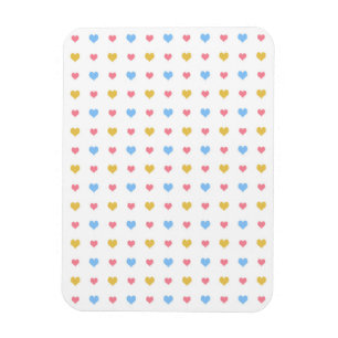 Liten färgrik hjärtmönster rosa blått gult magnet