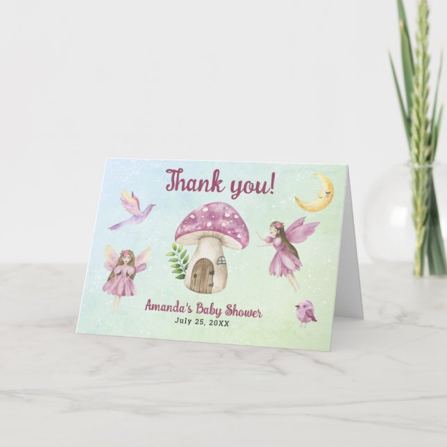 Liten fe baby shower Tack för att du kom  Kort (Framsida)