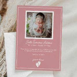 Liten Feet Baby-minneskallelse, vanlig inbjudan