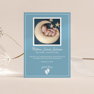 Liten Feet Baby-minneskallelse, vanlig inbjudan