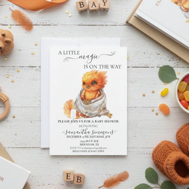 Liten Fenix Magisk Mytologi Baby Shower Inbjudningar (Skapare uppladdad)