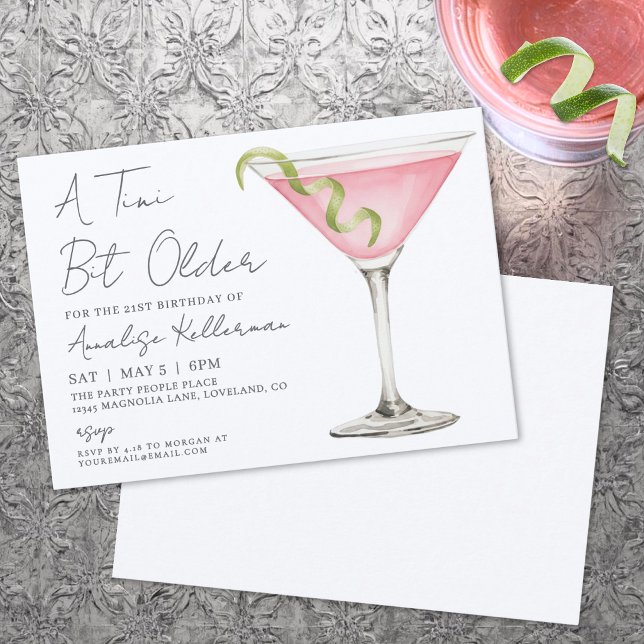 Liten festlig inbjudan för något äldre vuxnas föde (Tini Bit Older Adult Birthday Party Invitation)