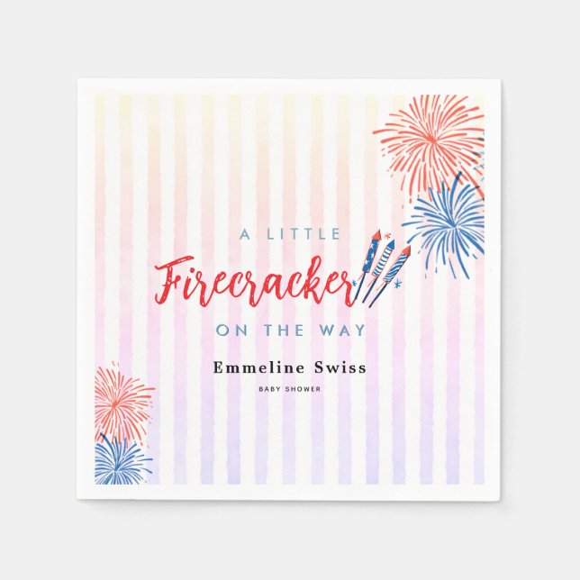Liten Firecracker 4 juli Barnkalas Pappersservett (Framsidan)