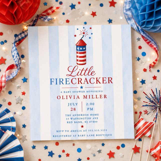 Liten Firecracker Baby Shower Inbjudan (Skapare uppladdad)