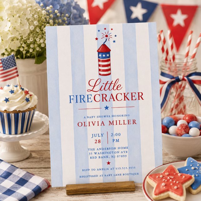 Liten Firecracker Baby Shower Inbjudan (Skapare uppladdad)
