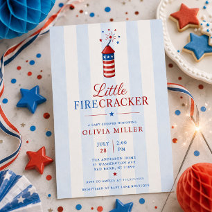 Liten Firecracker Baby Shower Inbjudan
