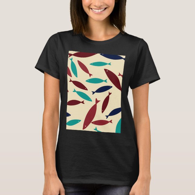 Liten Fisk Akvarium T Shirt (Framsida)